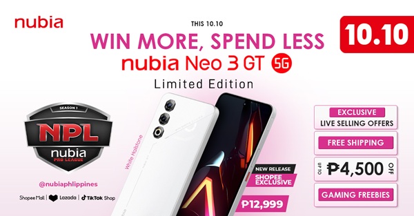 Win more, spend less: nubia unveils Neo 3 GT 5G Limited Edition, NPL tournament, and Mega 10.10 sale