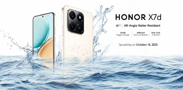 Honor to launch new budget water-resistant AI phone Honor X7d on October 14