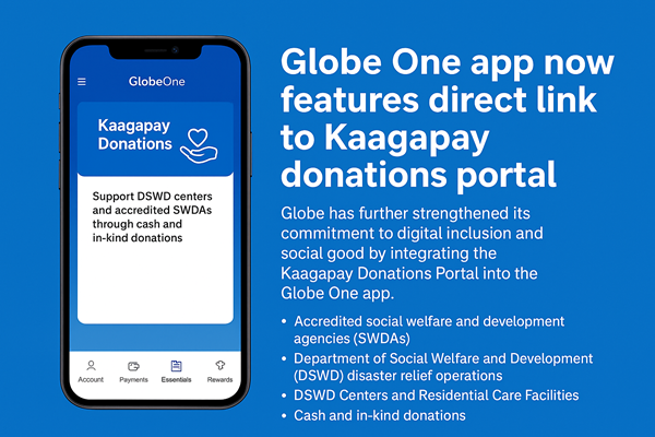Globe One app now features direct link to Kaagapay donations portal