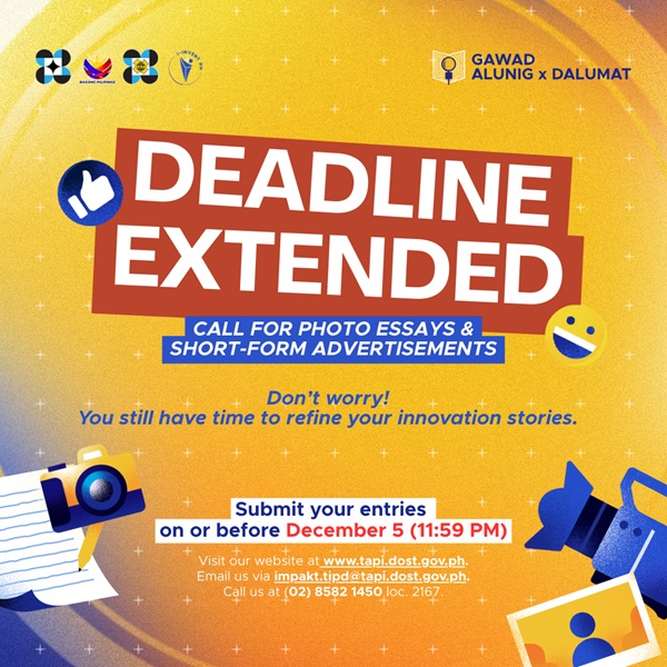 DOST-TAPI extends Gawad Alunig x Dalumat 2025 entry deadline to December 5